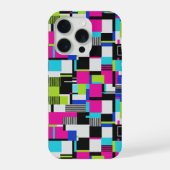 Cyberpunk Glitch Geometric iPhone Case iPhoneケース (裏面)