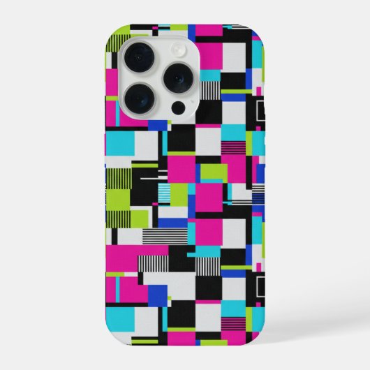 Cyberpunk Glitch Geometric iPhone Case iPhoneケース (裏面)