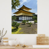 Cyberpunk Golden Pavilion Style Temple in Future ポスター (キッチン)