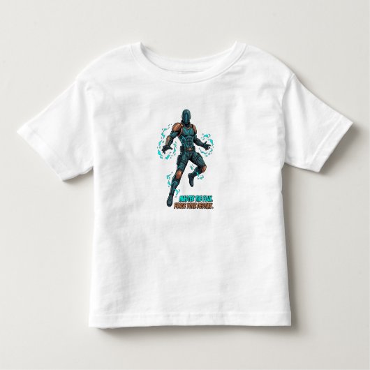 Cyberpunk Hero - Dynamic Comic Art トドラーTシャツ (正面)