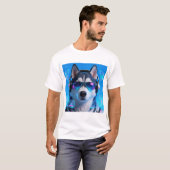 Cyberpunk Husky | Neon Tech-Style Avatar Tシャツ (正面フル)