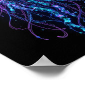 Cyberpunk Jellyfish – Neon Bioluminescent Deep Sea ポスター (角)