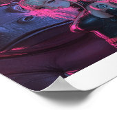 Cyberpunk Moodengcoin Waifu & Hippo Cryptoポスター ポスター (角)