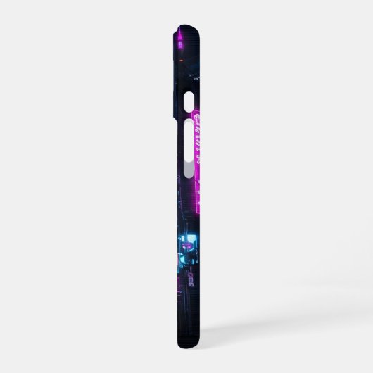 Cyberpunk Neon Anime Girl Glitch Phone Case iPhone 16ケース (左側面)