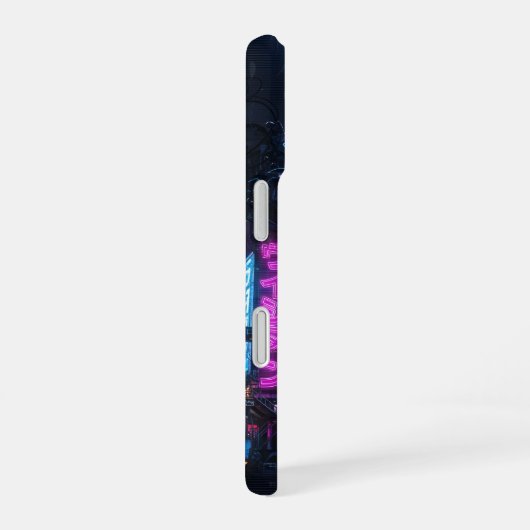 Cyberpunk Neon Anime Girl Glitch Phone Case iPhone 16ケース (右側面)