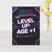 Cyberpunk neon Birthday Card for men カード (黄色い花)