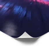 Cyberpunk Neon City at NightのChrome Sports Car ポスター (コーナー)