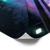 Cyberpunk Neon City Future Road ポスター (角)