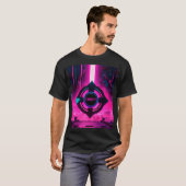 Cyberpunk Neon Obey Dystopian Sci-Fi City Tシャツ (正面フル)