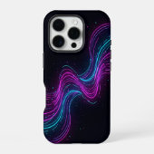 ​Cyberpunk Neon Wave Glitch Gaming Phone Case - Ab iPhoneケース (裏面)