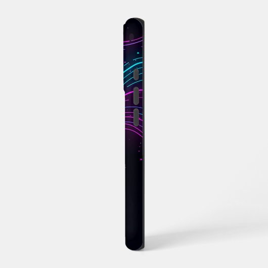 ​Cyberpunk Neon Wave Glitch Gaming Phone Case - Ab iPhoneケース (左側面)