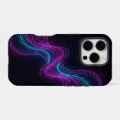 Cyberpunk Neon Wave Glitch Gaming Phone Case - Ab iPhoneケース (裏面横)