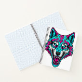 Cyberpunk Neon Wolf - Synthwave Robotic Animal ノートブック (内部)