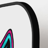 Cyberpunk Neon Wolf - Synthwave Robotic Animal ピックルボールラケット (左詳細)