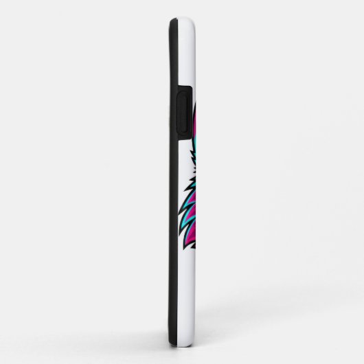 Cyberpunk Neon Wolf - Synthwave Robotic Animal Case-Mate iPhoneケース (裏面/右)