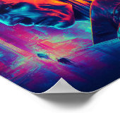 Cyberpunk Nikola Tesla in the city ポスター (角)