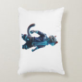 Cyberpunk Ninja Cat Gamer Throw Pillow アクセントクッション (正面(垂直))
