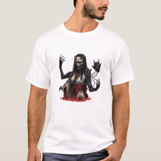 Cyberpunk Oni Girl – Robotic Limbs Tシャツ