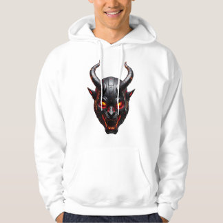 Cyberpunk Oni Mask Hoodie - Futuristic Japanese De パーカ