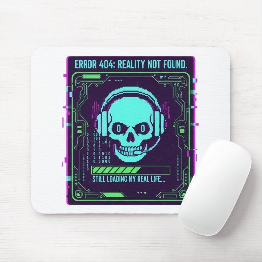 ​Cyberpunk Pixel Skull Gaming Mouse Pad - Error 40 マウスパッド (マウス)