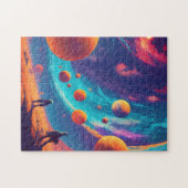  cyberpunk planet earth star cosmos fantasy ジグソーパズル (横)