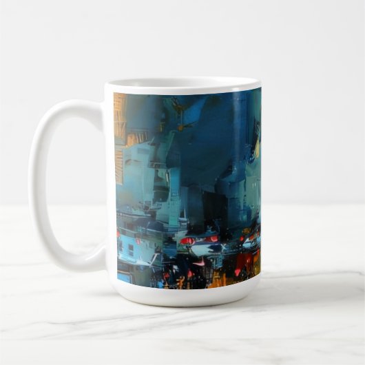 Cyberpunk Rain Street コーヒーマグカップ (左)