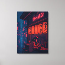 Cyberpunk Ramen Night Poster – Neon Japanese Citys キャンバスプリント