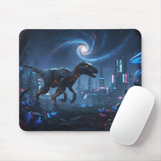 Cyberpunk Raptor Galaxy Gaming Mouse Pad マウスパッド (マウス)