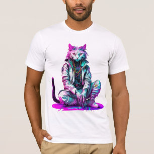 Cyberpunk Rastafarian Cat - Mystical Chill Tシャツ