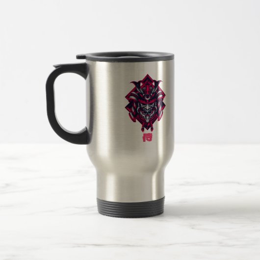 Cyberpunk Red Oni Samurai Travel Mug トラベルマグ (左)