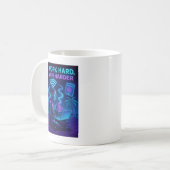 Cyberpunk Robot Mug – Tech Humor Coffee Cup コーヒーマグカップ (正面左)