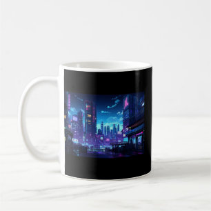 Cyberpunk Rooftop Tokyo コーヒーマグカップ