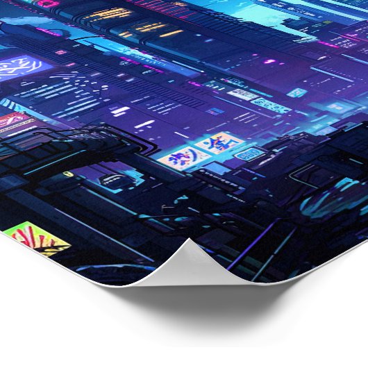 Cyberpunk Rooftop Tokyo ポスター (角)