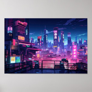 Cyberpunk Rooftop Tokyo ポスター