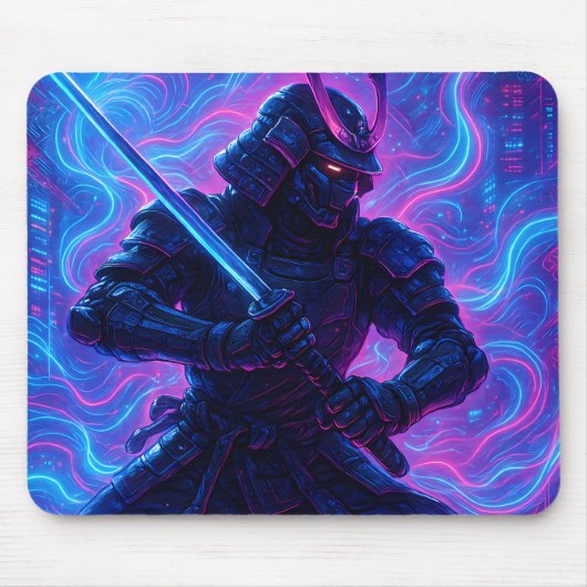 Cyberpunk Samurai – フルカバレッジNeon マウスパッド (正面)