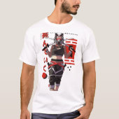 Cyberpunk Samurai Girl Fox Mask  Tシャツ (正面)