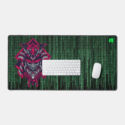 Cyberpunk Samurai Matrix Desk Mat デスクマット (キーボード&マウス)