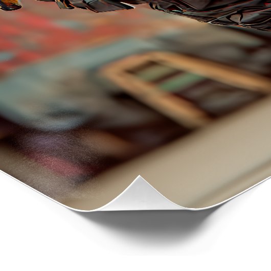 Cyberpunk Samurai Mecha Conical Hat ポスター (コーナー)