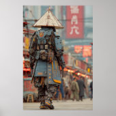 Cyberpunk Samurai Mecha Conical Hat ポスター (正面)