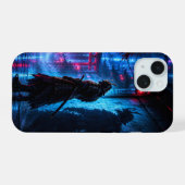 Cyberpunk Samurai Poster – Neon Ronin Shadow iPhone 15ケース (裏面横)