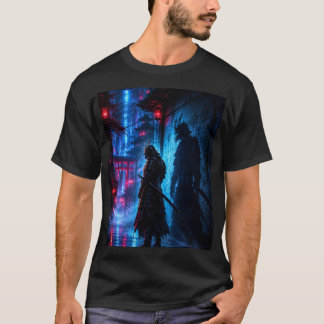 Cyberpunk Samurai Poster – Neon Ronin Shadow Tシャツ