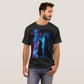 Cyberpunk Samurai Poster – Neon Ronin Shadow Tシャツ (正面フル)