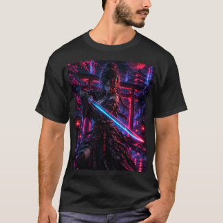 Cyberpunk Samurai Woman  – Neon Ronin Tシャツ