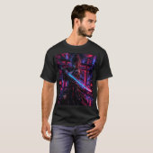 Cyberpunk Samurai Woman – Neon Ronin Tシャツ (正面フル)