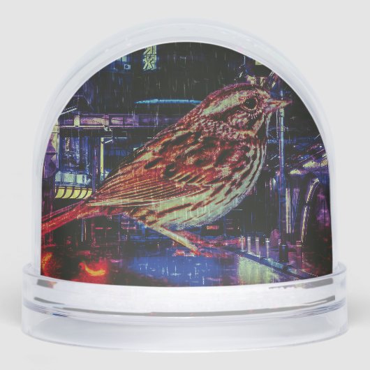 Cyberpunk Sparrow in Neon Cityscape (正面)