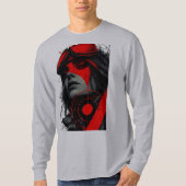 Cyberpunk Tactical Girl Red Target Long Sleeve Tシャツ (正面)