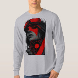 Cyberpunk Tactical Girl Red Target Long Sleeve Tシャツ
