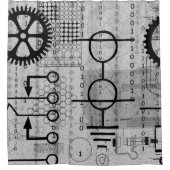 Cyberpunk Techギークギア電子技術者数学 シャワーカーテン (正面)