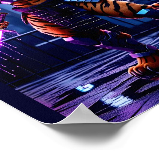 Cyberpunk Tiger Samurai ポスター (角)