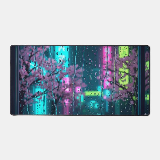 Cyberpunk Tokyo Night Desk Mat  デスクマット (正面)